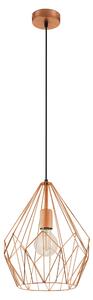 Lampadario A Sospensione Vintage Carlton Acciaio Rame 1 Luce E27