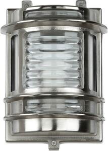 Applique resistente alle intemperie GRACIA nichel vetro scanalato vero ottone marittimo IP64 luce esterna porta d'ingresso