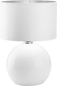Lampada da tavolo in vetro tessuto bianco argento E27 54 cm interruttore lampada da tavolo moderna lampada da soggiorno comodino