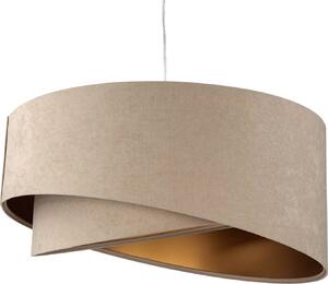 Lampada a sospensione in tessuto a tamburo rotondo Ø 50 cm E27 crema oro moderna lampada a sospensione soggiorno