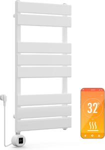 Blumfeldt Scaldasalviette Elettrico Bagno, Termoarredo Elettrico Bagno con Termostato, Radiatore ad Acqua Verticale da 600 W, Termosifone Silenzioso a Basso Consumo, Termosifone a Parete Ecologico