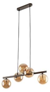 Lampada a sospensione in metallo vetro fumé G9 H: max. 120 cm marrone ambra luce a sospensione moderna allungata
