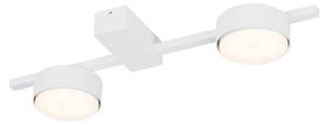 Versatile plafoniera MAURYA in metallo alluminio bianco lunga 39 cm a 2 luci per il soggiorno