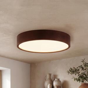 Plafoniera moderna soggiorno corridoio legno vetro rotondo Ø47cm piatto versatile ARBARO lampada in legno
