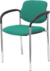 Sedia da ufficio fissa - Sedia da lavoro confortevole - Ideale per il lavoro da casa - Schienale ergonomico - Taglia unica - Verde