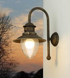 Lampadario Art Nouveau in ottone con paralume in vetro per soggiorno a sospensione