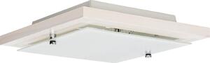 Lampada da soggiorno quadrata in legno vetro moderno L:30cm piatto E27 versatile plafoniera ERIN