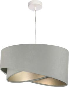 Lampada moderna per sala da pranzo in tessuto grigio argento Ø50cm rotonda Moderna HELSINKI E27 lampada a sospensione per tavolo da pranzo