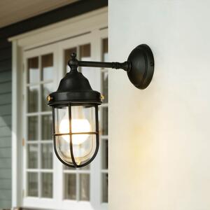 Lampada da parete per esterni in ottone massiccio vetro E27 H: 30 cm IP44 in bronzo Luce esterna marittima giardino casa balcone