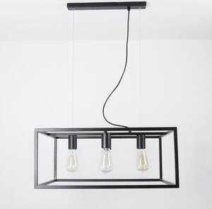 Lampada a sospensione nera FRAME Bauhaus in metallo a 4 luci lampada a sospensione tavolo da pranzo soggiorno