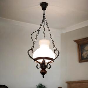 Lampada a sospensione rustica "Petronel" vetro metallo vetro E27 casa di campagna luce a sospensione sala da pranzo