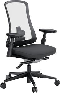 Sedia da ufficio ergonomica - Sedia da lavoro confortevole - Adatta a lunghe sessioni di lavoro - Supporto lombare regolabile - Taglia L - Colore nero