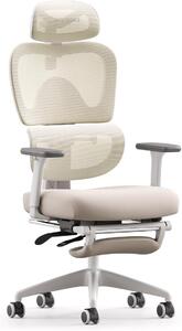 Sedia da ufficio ergonomica - Sedia confortevole - Ideale per il lavoro da casa - Supporto lombare regolabile - Altezza 134 cm - Colore beige