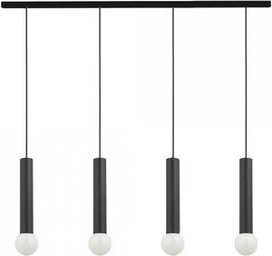 Lampada a sospensione in metallo nero a 4 luci design moderno allungato elegante BIDINA soggiorno tavolo da pranzo luce a sospensione
