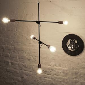Lampada a sospensione vintage industriale "Sticks" rame nero E27 5 luci lampada a sospensione soggiorno tavolo da pranzo