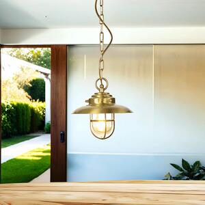 Lampada a sospensione da esterno giardino terrazzo IP54 E27 Ø 23 cm ottone marittimo luce a sospensione da esterno