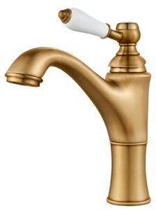 Rubinetto per lavabo miscelatore monocomando - Finitura oro spazzolato - Frangigetto estraibile