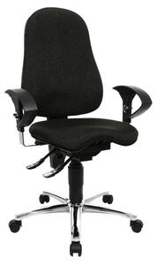 Sedia girevole da ufficio, seduta LxPxA 480x440x420-550 mm, altezza schienale 580 mm, seduta ergonomica, braccioli inclusi, antracite