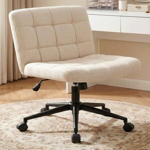 Sedia da ufficio ergonomica – Senza braccioli – Per un lavoro confortevole – Seduta particolarmente ampia – 63x51 cm – Beige
