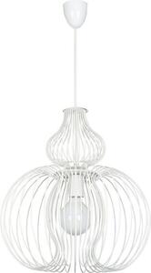 Lampada a sospensione bianca Ø 44 cm paralume bulboso in metallo filo E27 luce a sospensione sala da pranzo soggiorno