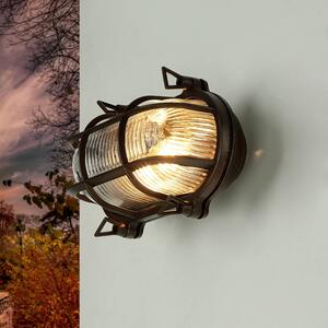 Lampada da esterno a parete vetro nero vero ottone luce esterna a parete terrazza