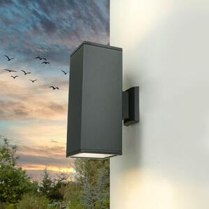 Lampada da esterno antracite Up Down IP54 angolare H: 30 cm 2x E27 Lampada da parete per esterni Casa Cortile Balcone