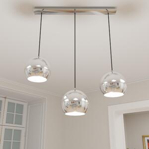 Lampada a sospensione a 3 luci con paralume a sfera in cromo regolabile E27 Lampada a sospensione tavolo da pranzo sala da pranzo cucina