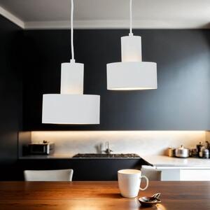 Lampada a sospensione in metallo a 2 luci E27 bianco regolabile lampada a sospensione retrò sala da pranzo soggiorno