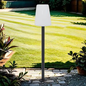 Lampada da terra per esterni 128 cm piccola IP44 grigio bianco E27 lampada da esterno terrazza sentiero luce giardino