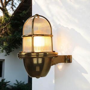 Applique da esterno in ottone vetro scanalato marittimo antiruggine IP64 Lanterna navale Premium Lampada da cantiere antica