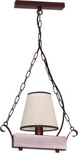 Lampada a sospensione rustica "Adria" in legno beige tessuto metallo lampada a sospensione soggiorno tavolo da pranzo
