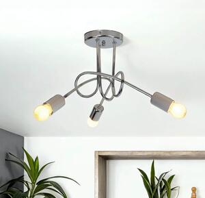 Plafoniera E27 in metallo cromato Lampada da soffitto moderna