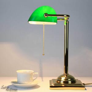 Lampada Banker con interruttore a strappo Art Nouveau E27 Lampada da tavolo fatta a mano