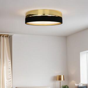 Plafoniera nero oro tessuto metallico antiriflesso rotonda Ø 60 cm 4x E27 lampada da soffitto soggiorno camera da letto