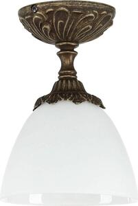 Plafoniera in ottone paralume in vetro bianco bronzo antico art nouveau fatto a mano E14 plafoniera camera da letto corridoio