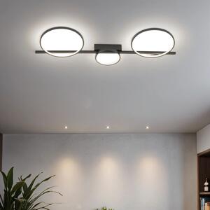 Plafoniera in alluminio LED nero allungato luce bianca calda 3000 K 1100 lm Moderno