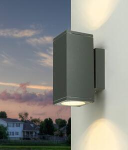 Up Down lampada da parete per esterni IP54 antracite H: 19 cm 2x GU10 resistente alle intemperie illuminazione indiretta facciata faretto luce esterna casa terrazza