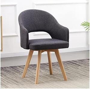 Sedia girevole da ufficio - Poltrona accent, modello "kuip" - Sedia per l'ufficio, ideale per il lavoro da casa - Gambe in legno massello - Schienale cavo - Grigio