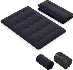 Materasso pieghevole - Comfortevole per dormire - Copertura rimovibile - 140 x 200 cm - Nero