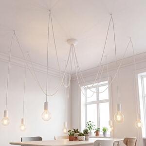 XXL luce a sospensione regolabile bianco 7x E27 flessibile soggiorno camera giovane lampada a sospensione