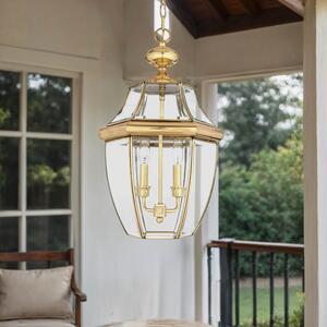 Lampada da esterno in ottone massiccio E14 Ø 27,9 cm vintage cortile patio luce a sospensione per esterno