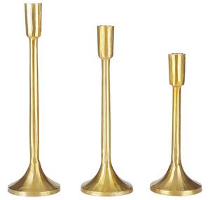 Set di 3 candelieri in metallo dorato fatto a mano Beliani