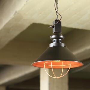 Lampada a sospensione VintageIndustrie "Industrie" marrone in metallo ramato Lampada a sospensione soggiorno tavolo da pranzo