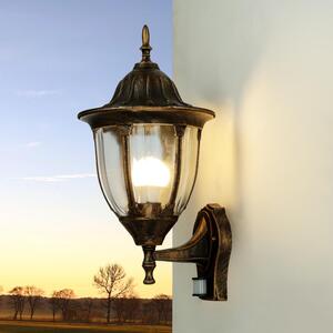 Lampada da parete per esterno cortile IP44 con rilevatore di movimento rame E27 vetro alluminio lampada da esterno rustica parete