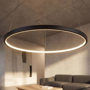Lampada a sospensione LED alluminio metallo rotonda Ø 60 cm H: max. 96 cm Nero 2700 K bianco caldo 660 lm Moderno