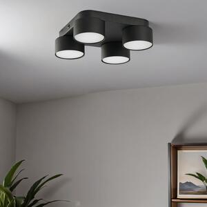 Plafoniera nera piatta a 4 luci GX53 H: 6,5 cm metallo plafoniera moderna corridoio cucina