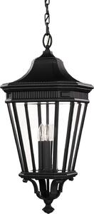 Lampada da esterno E14 IP23 nero cortile giardino vetro alluminio rustico sospensione esterno