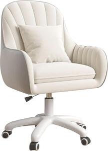 Sedia da ufficio - Sedia da lavoro confortevole - Lavorare comodamente - Poggiatesta regolabile - Portata fino a 200 kg - Beige