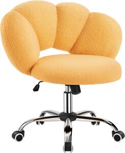 Sedia da ufficio ergonomica - Sedia da lavoro confortevole - Ideale per l'ufficio domestico - Schienale a forma di nuvola - Portata fino a 136 kg - Gialla