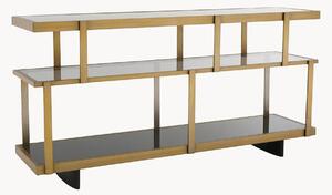 Credenza in metallo con ripiani in vetro Nesto